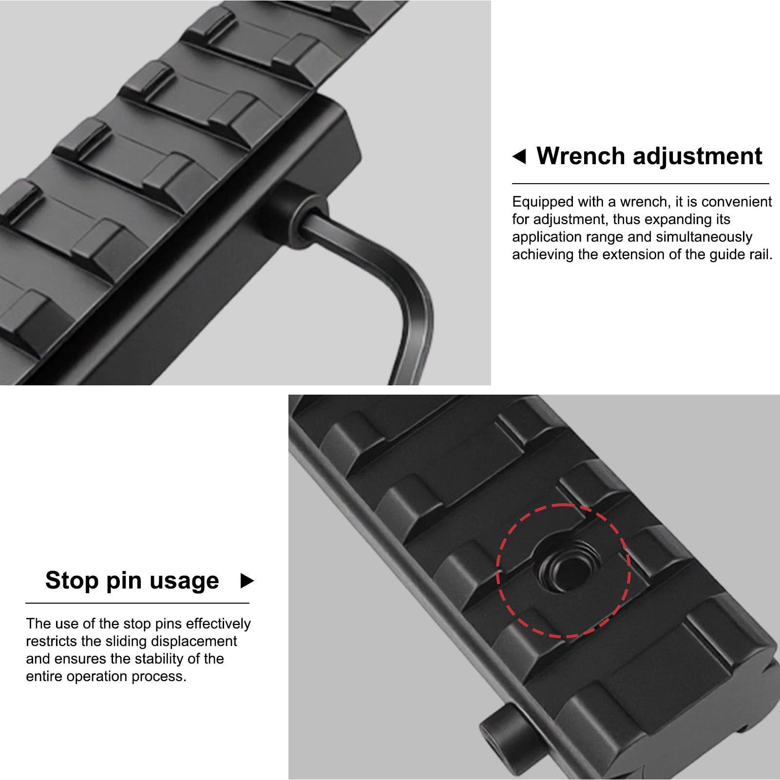 Convertisseur de Montage AR 11 mm Queue d'aronde Vers 20 mm Picatinny Rail Adapter Aluminium
