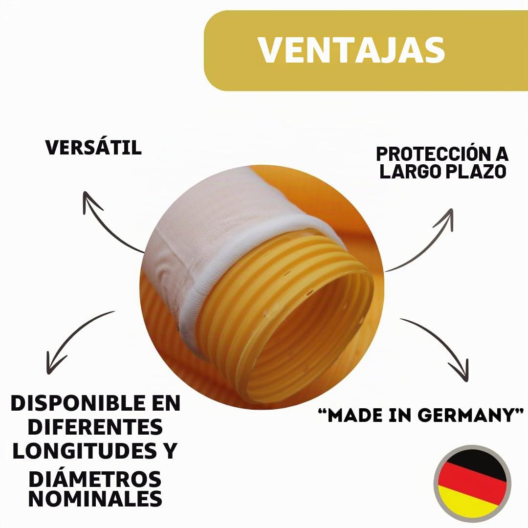 Tubo de Drenaje Amarillo DN 50 Perforado de 10 M