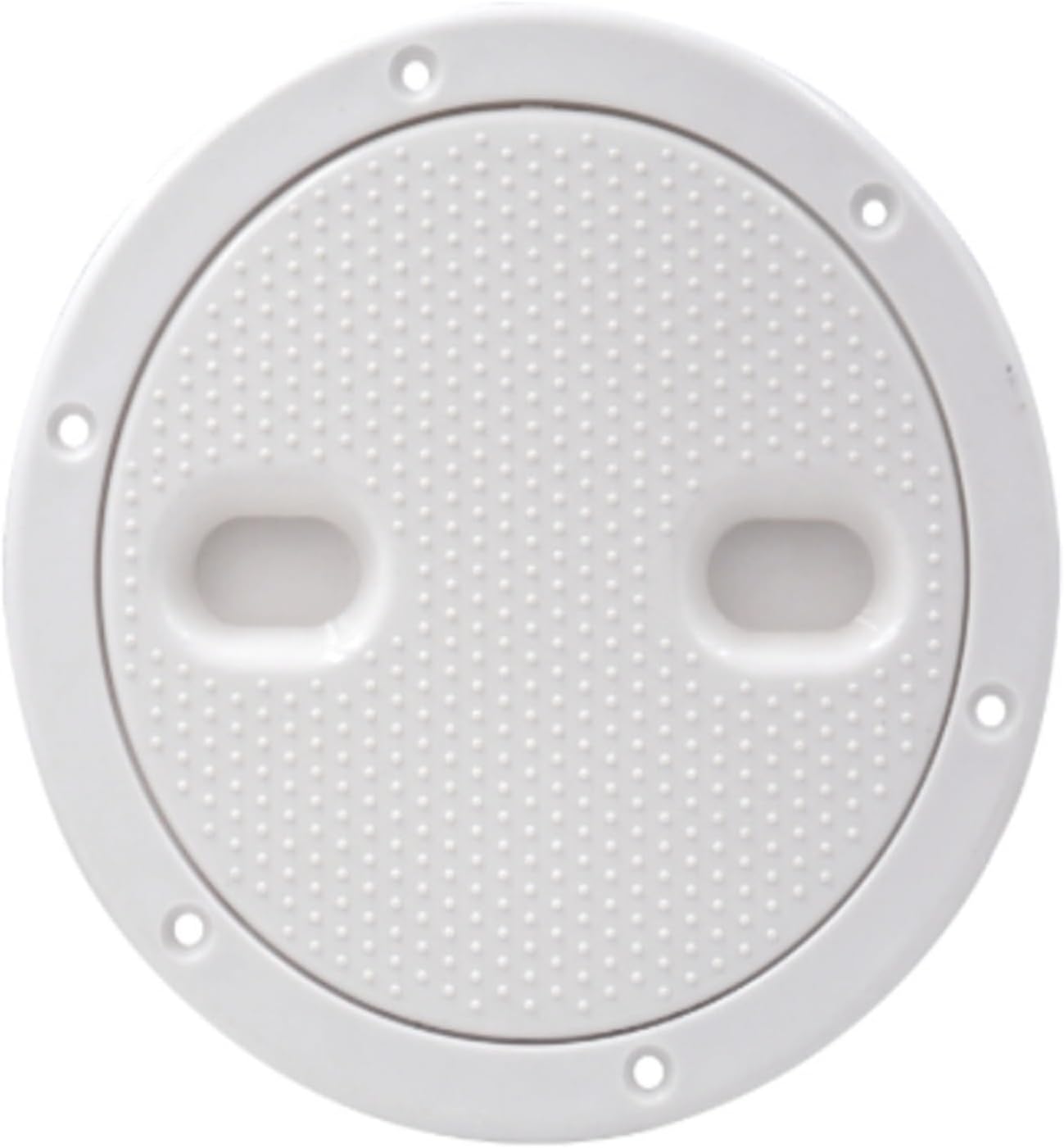 FERDUS Ship Fittings 1Pcs Plastic White Round 4/6" Access Boat RV Screw Out Deck Plate Stainless Steel