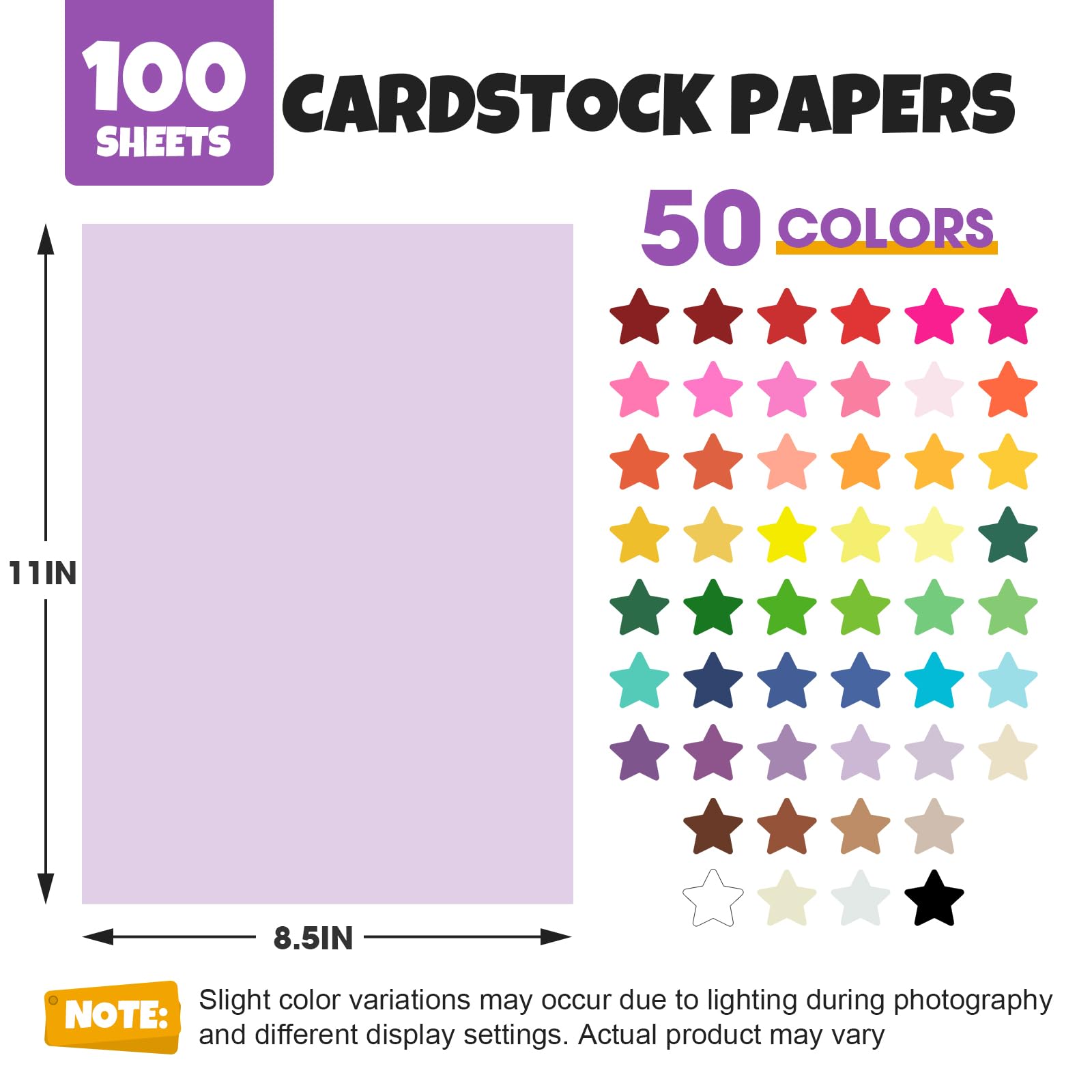 Colorful Cardstock - 100 Sheets 50 Colors -2