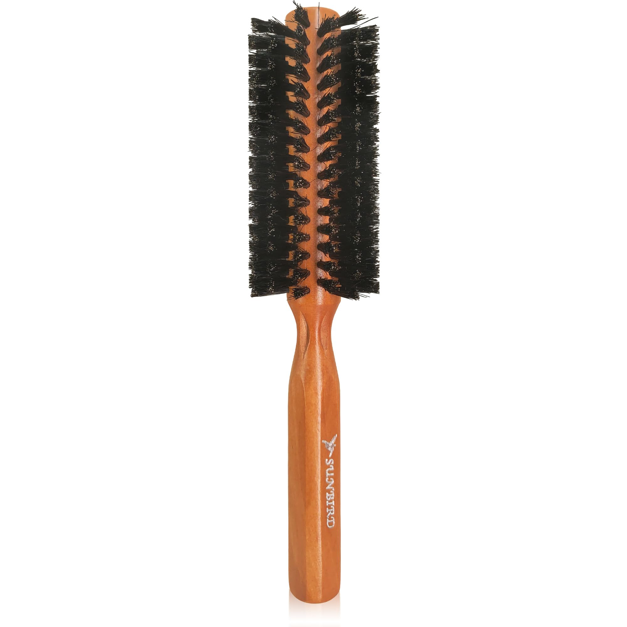 100% Boar Bristle Round Brush for Styling - Adds Volumizing During Blow-Drying, Enhances Shine and Smoothness, Tames Frizz, Prevents Static, and Provides Healthy Scalp Massage (2.0INCH)