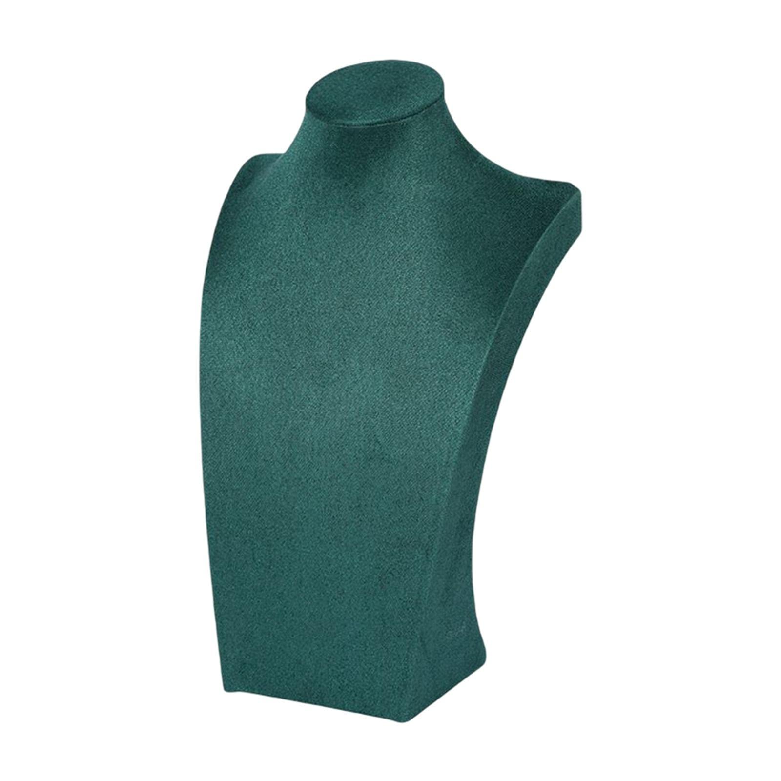 Easnea Velvet Jewelry Display Bust, Necklace Display Stand Manequin Bust Stand Pendant Chain Holder Storage Display Show Boutique Stand Mannequin Bust (Dark Green 24cm)