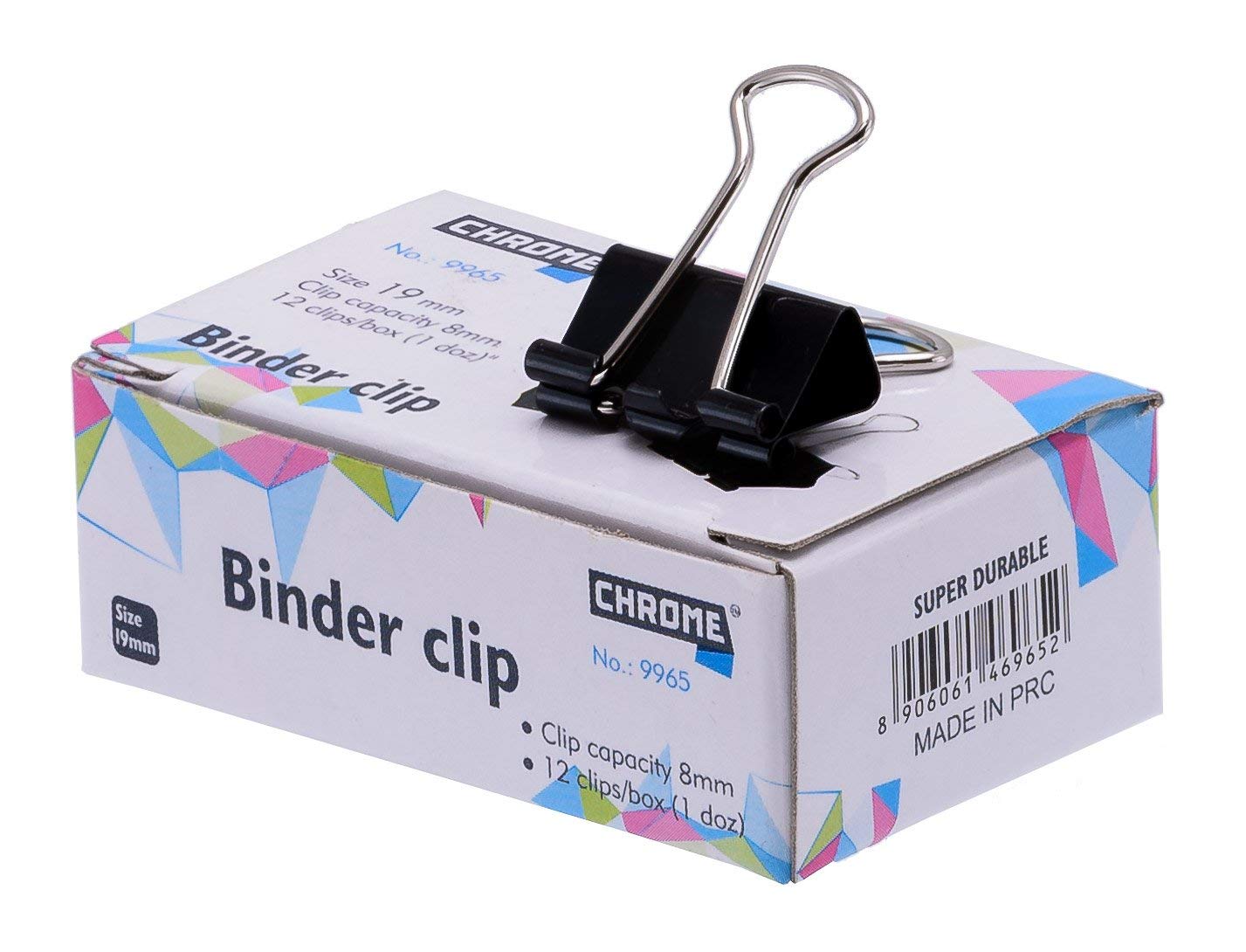 Chrome 9965 - ब्लैक मेटल बाइंडर क्लिप 19mm [4 का पैक] : Amazon.in: कार्यालय का सामान