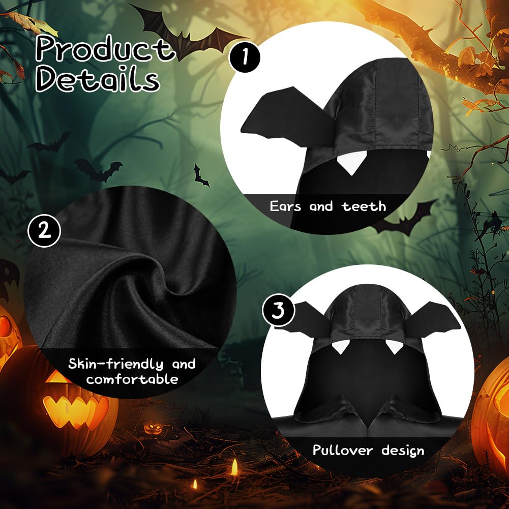 Aomig Kids Bat Cape with Hood - Fancy Dress Costume for Boys & Girls - Halloween Party, Carnival, Cosplay (60x115CM) - Image 3