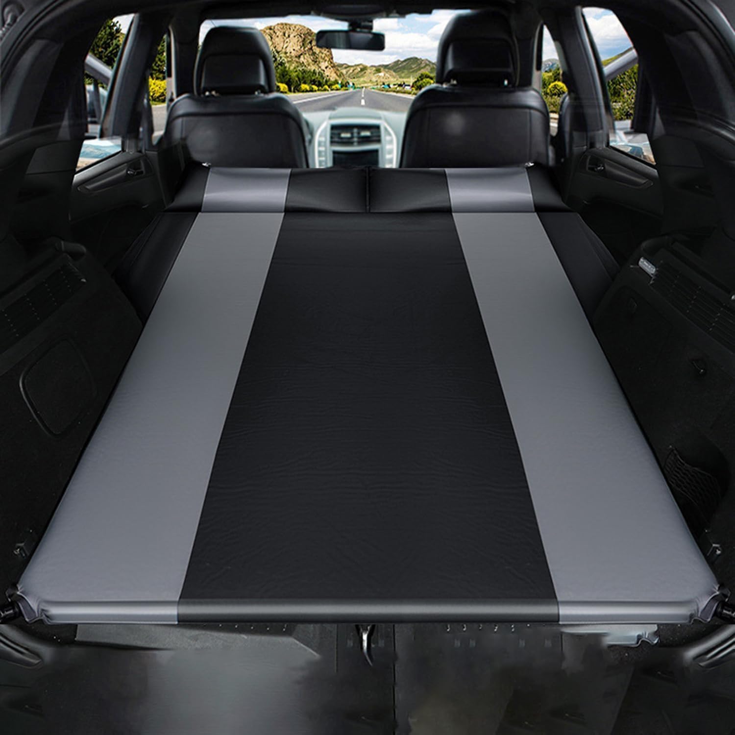 Car Air Mattress for BMW X3 G01 2017 2018 2019 2020 2021 2022 2023, Travel Camping Thickened Portable Inflatable Bed Textile Fabrics Trunk Sleeping Pillow Pad,A- Black Grey
