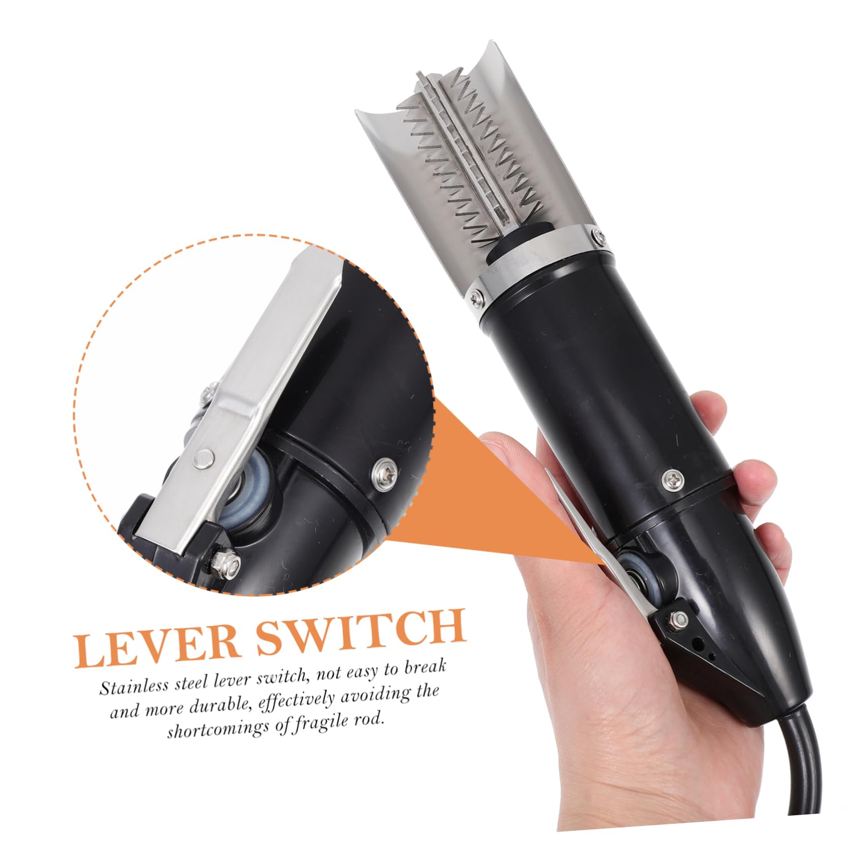 OUNONA Raspador Eléctrico de Escamas de Pescado Robusto y Resistente Corrosión Batería de Litio y Acero para Uso en Pescado y Carpa, Fácil de Limpiar Agua