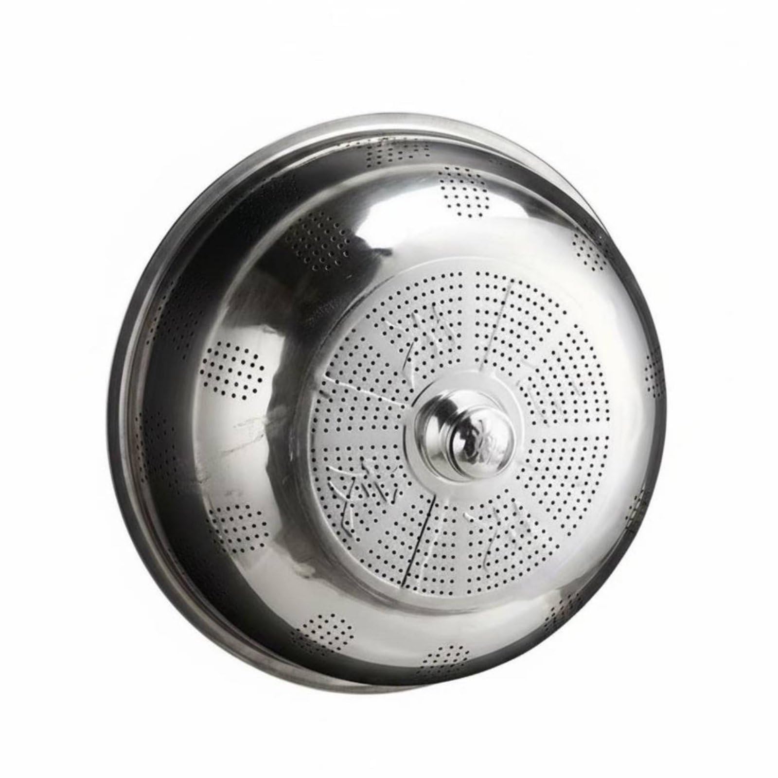 Abdeckhaube Edelstahl Lebensmittelabdeckung Speiseglocke Tischhaube Netzabdeckung mit Breiter Rundform für Stabiles Aufsetzen für Esstafel Buffet, 55 Cm, Vollloch-Gemüseabdeckung