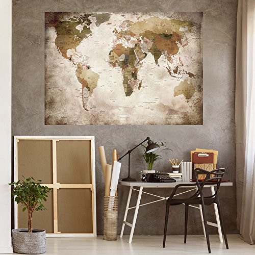 murando - VLIES POSTER WELTKARTE 140x100 cm Wandbild - Kunstdruck - Bild -...