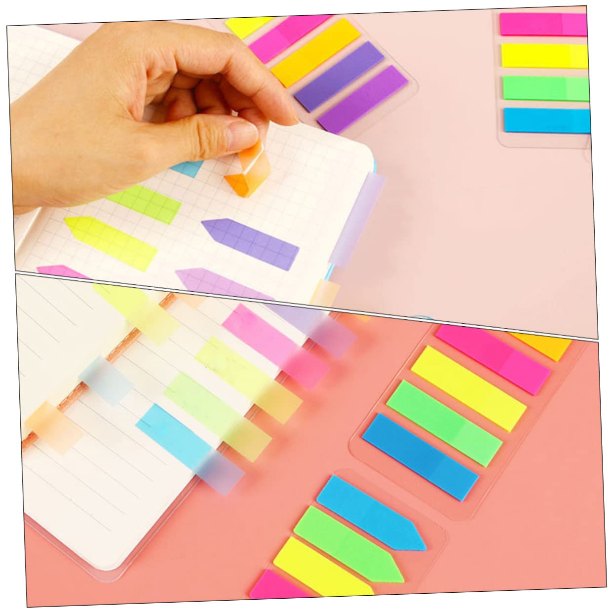 HOMSFOU 36 Juegos De Pestañas De Índice De Página Kit De Suministros Para Para Anotaciones Papelería Adhesiva Marcadores Fluorescentes Marcadores De Página De Libro Pegatinas