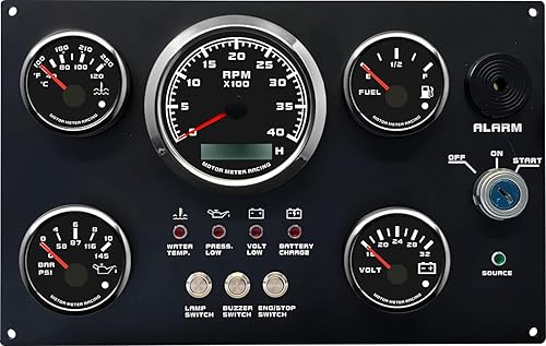 MOTOR METER RACING W Pro Series - Juego de instrumentos de calibre 5, 3.346 in, tacómetro de 3-38 pulgadas, 2.047 in, 2-116 pulgadas, voltios, 24 V,