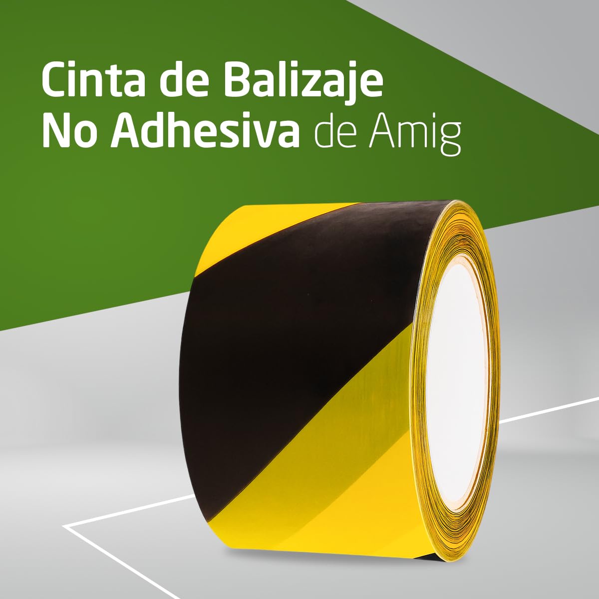 Amig - Pack de 15 Cintas de Balizamiento - Para Señalización y Advertencia de Peligro - Resistentes al Agua y Flexibles - Polietileno de Baja Densidad LDPE - 70mm x 500m - Cinta Amarillo y Negro
