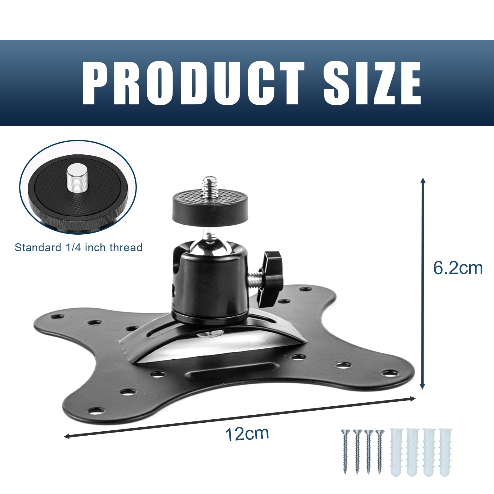 Supporto Proiettore, Supporto Proiettore a Soffitto, Staffa Proiettore Soffitto Regolabile a 360°, Supporti per Videoproiettore Universale Adatto per Home Theater, Sale Da Gioco e Uffici, Metallo, Ner