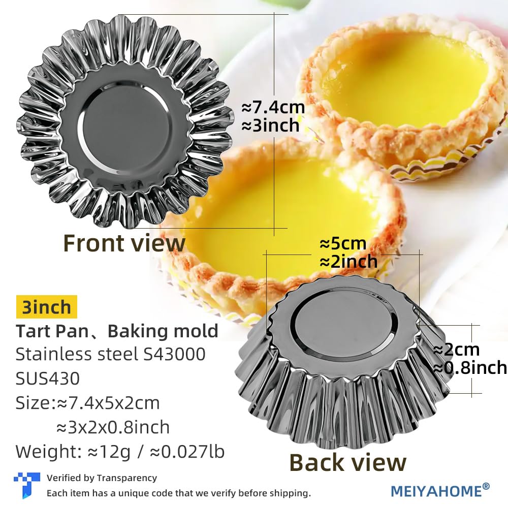 Molde de acero inoxidable con forma de crisantemo que se puede reutilizar para mini pasteles, tartaletas, tartas de frutas, mini pasteles, quiche, cupcakes, magdalenas, pudín, molde para