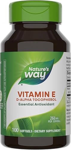 Natures Way Vitamina E 400 UI D-alfa tocoferol potente antioxidante ayuda a proteger contra los radicales libres 100 cápsulas blandas