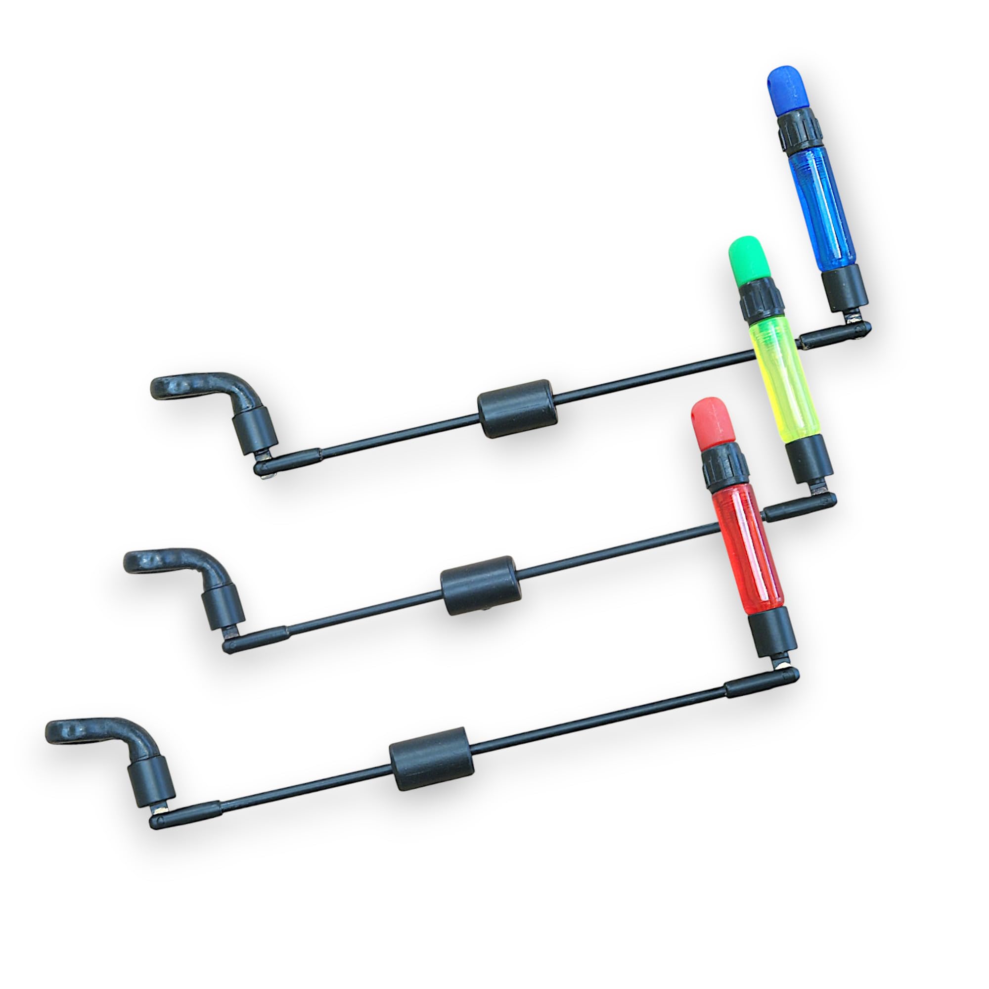 3 TJRS Bite Indicators Swingers Carp fishing Tackle for Bite Alarms and bank sticks (Red Green & Blue)