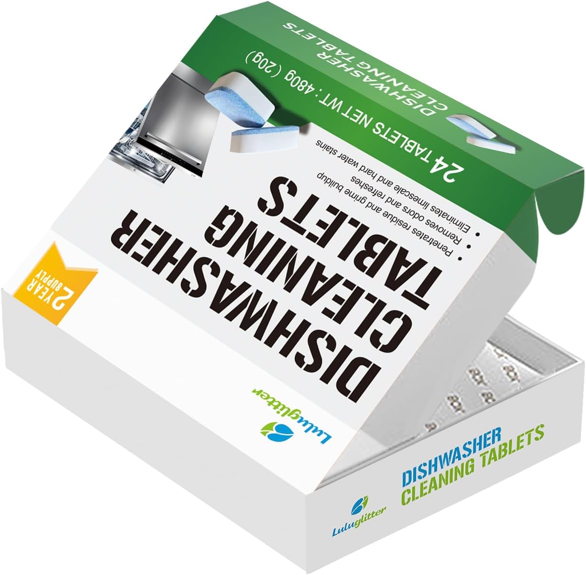 Daily Use Dishwasher Tablet 24 Pack Deep Cleaning Descaler for Dish Washer Machine Heavy Duty Limescale Remover