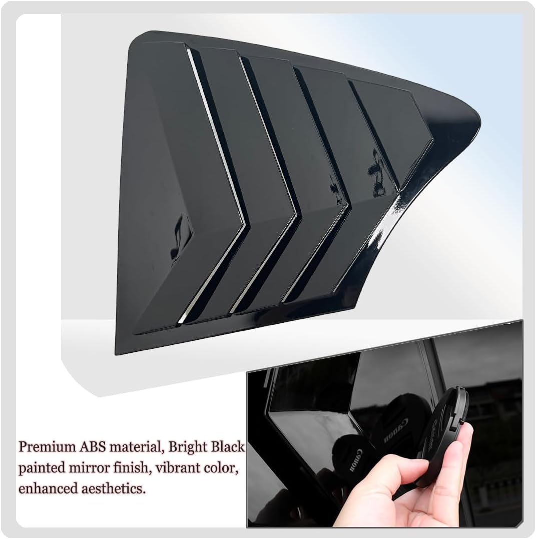 Side Vent Window Louvers for Infiniti Q50 2014-2024, ABS Print Sport Window Decorative Covers, Exterior Trim Accessories - Bright Black