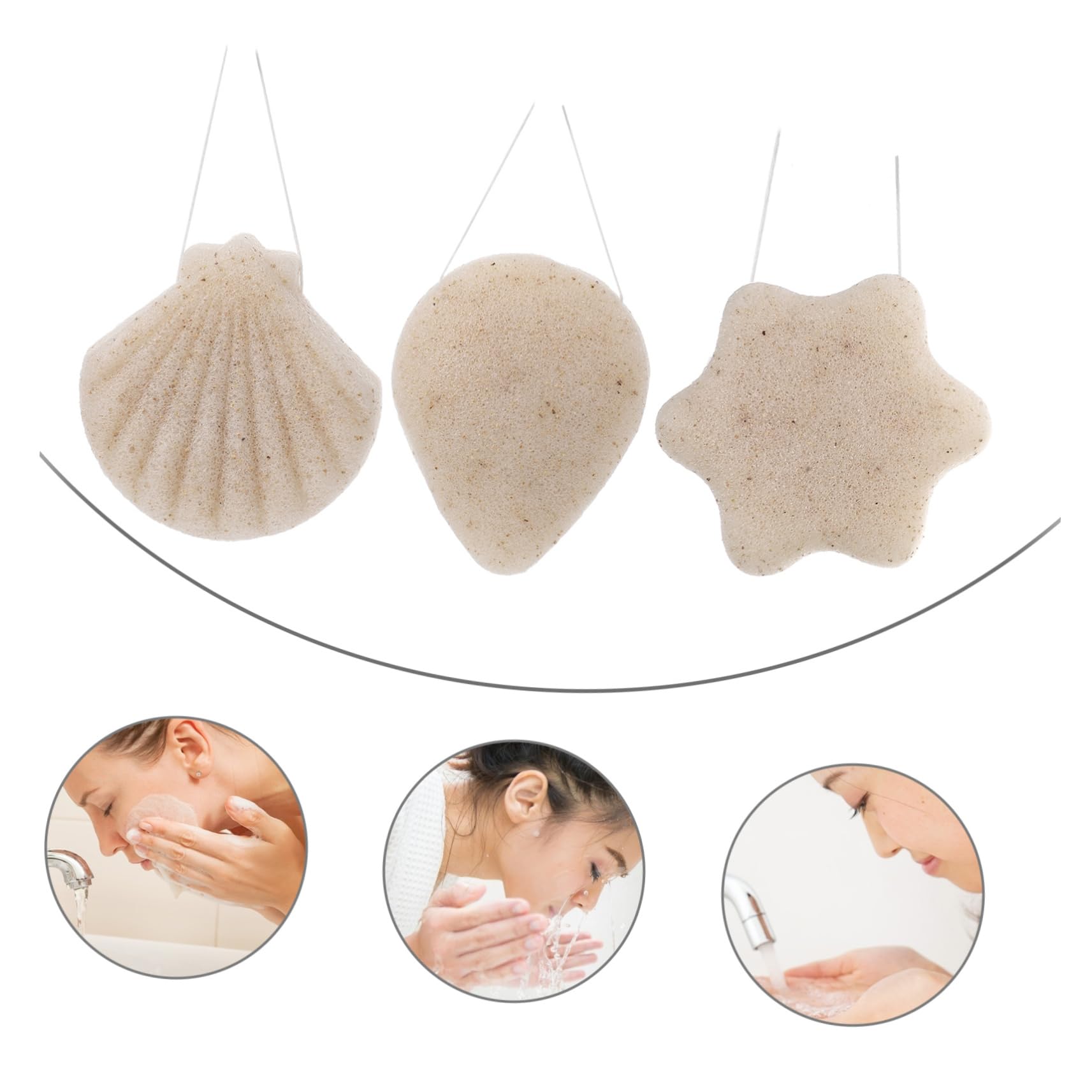 Didiseaon 3 Juegos De Esponjas Faciales Limpiadoras Exfoliantes Orgánicos Esponjas Suaves Para El Cuidado De La Piel 3 Unidades
