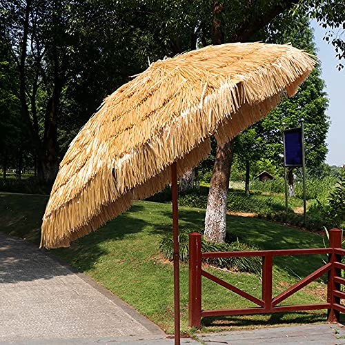Parasol de paille portable inclinable pour extérieur plage patio et jardin