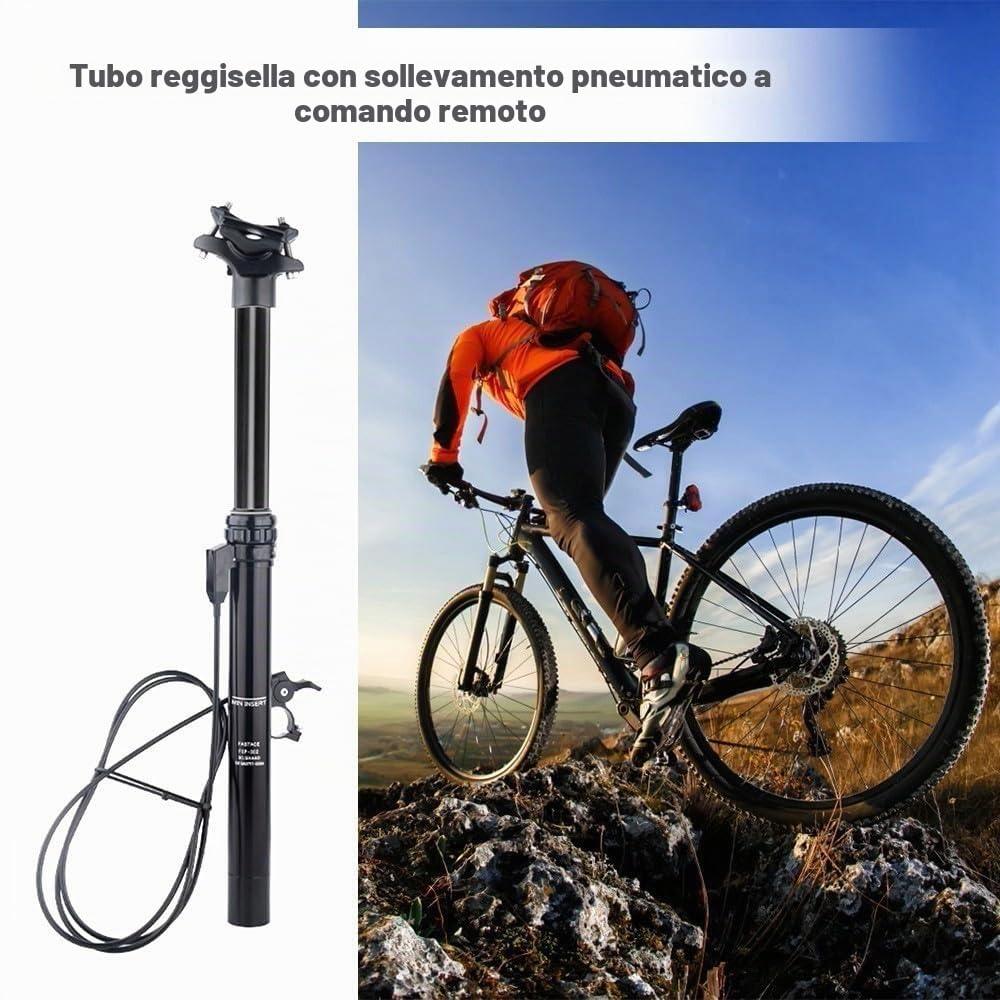 Reggisella Bicicletta,Tubo Sella Bici Regolabile Remoto Canotto Sella Telescopico per MTB FSP-301/302/303,AL7075