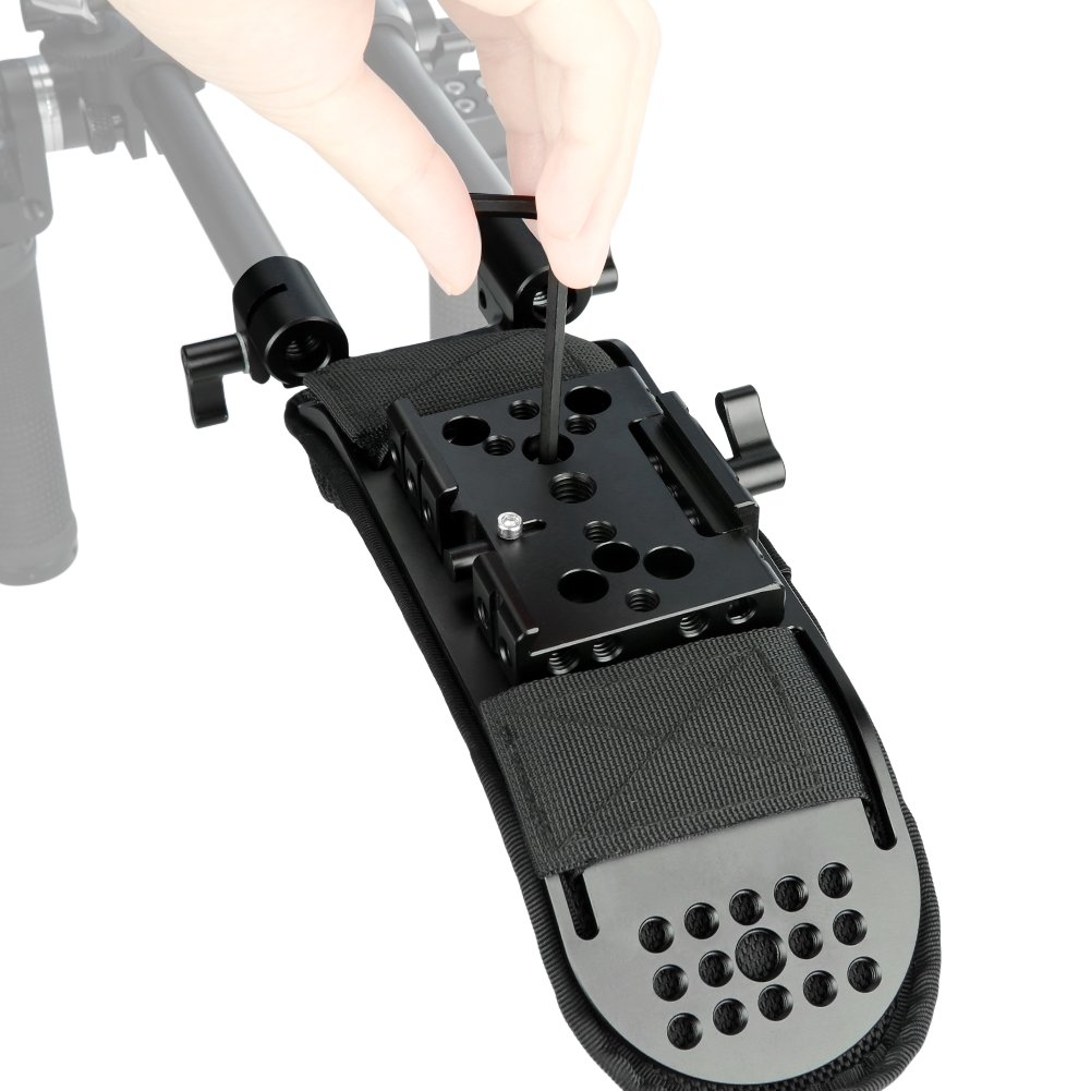 NICEYRIG Épaulière 15 mm avec Dégagement Rapide Plaque de Base 15 mm Rod Clamp pour Vidéo Caméscope Caméra DV/DC Système de Support DSLR Rig