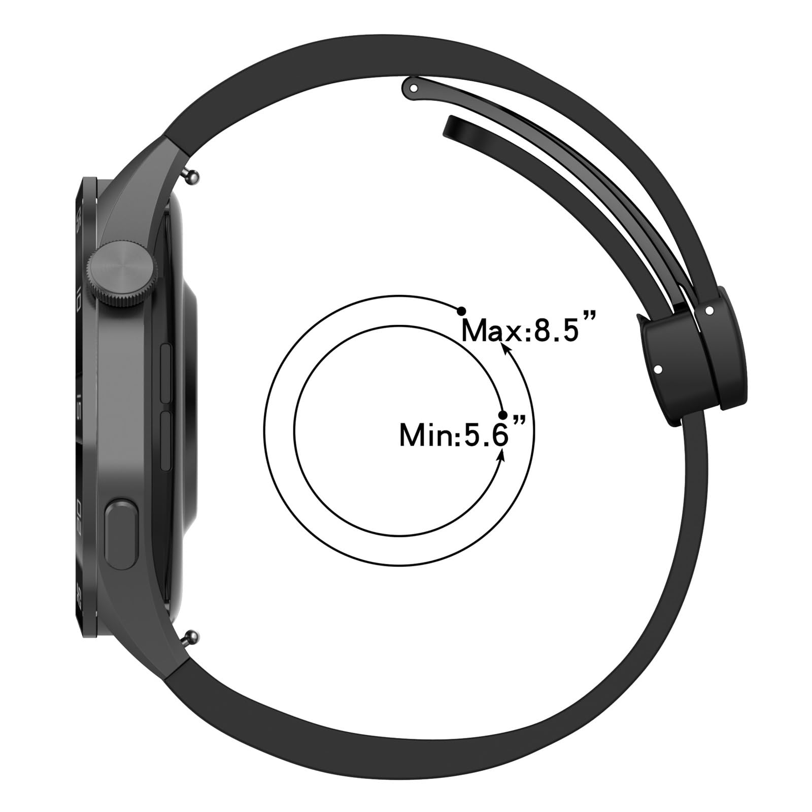 Paski 22 mm do Huawei GT3 SE/Watch 4Pro silikonowy pasek z klamrą magnetyczną do Huawei Watch GT2 3 4 GT3 Pro 46 mm bransoletka opaski na nadgarstek