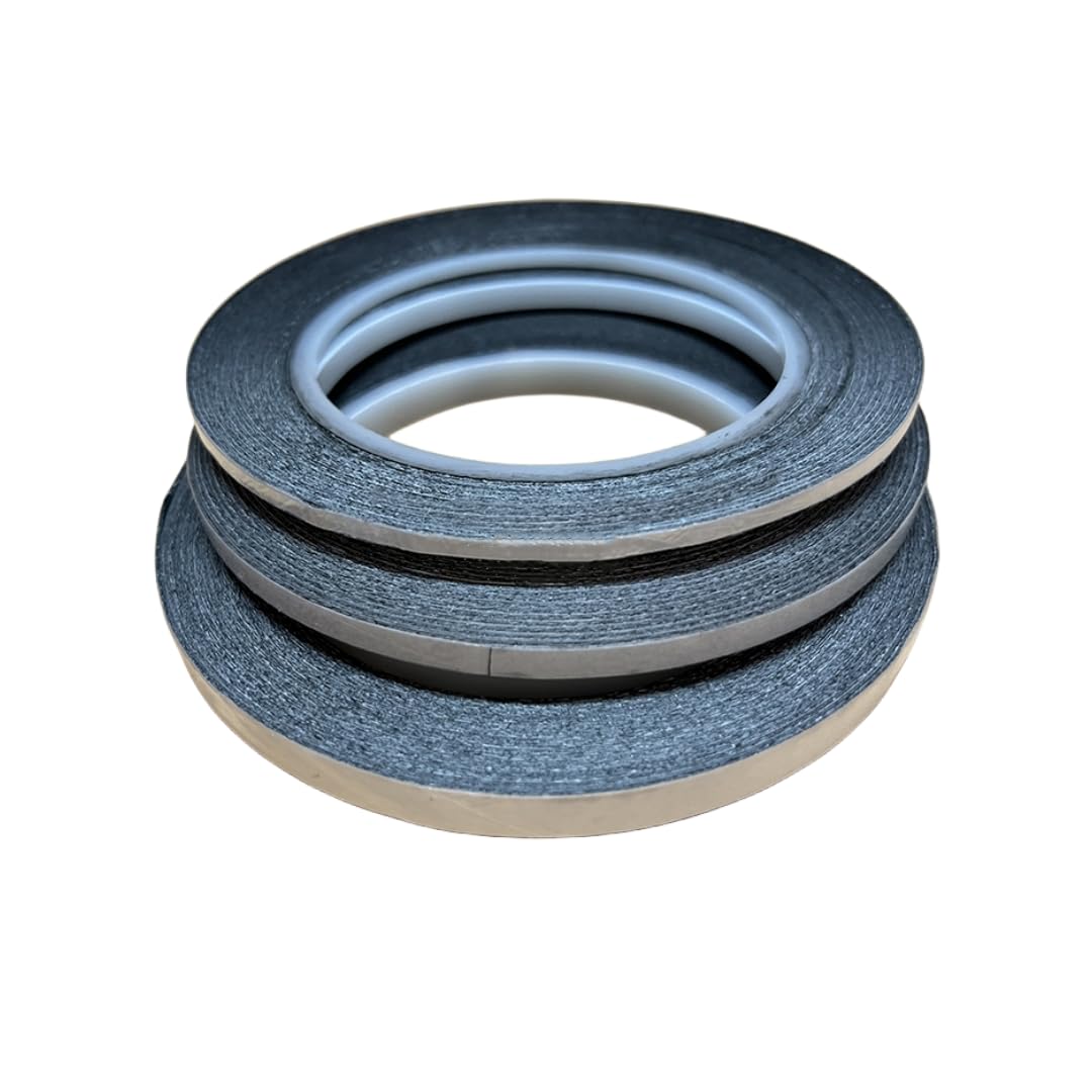 3mm x 25m Double-Sided Carbon Conductive Tape, 82 Ft (25m) Length, 3~40mm Width, SEM, EDS Electron Microscope consumables(Non Woven Fabric Substrate, 3 mm Width)