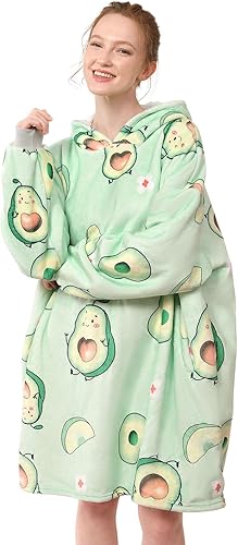 Vista 23 de LetsFunny Manta con Capucha, Sudadera Manta de Forro Polar Sherpa de Gran Tamaño Usable, Súper Suave, Cálida y Acogedora con Bolsillo Gigante