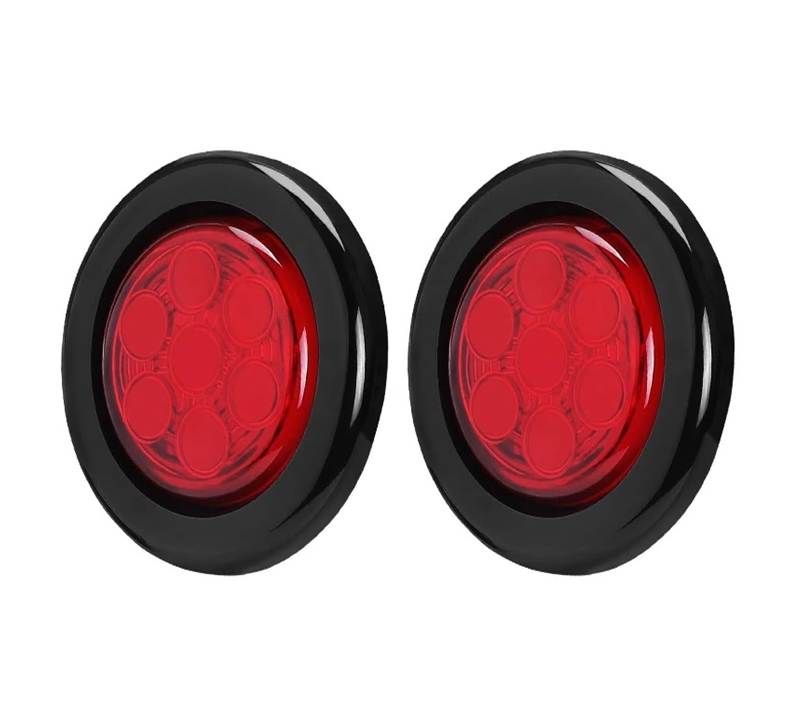 Luces Traseras Luces Led Redondas Posición Lateral 12V Y 2 Pulgadas Luces Laterales Camión Luces De Liquidación Remolque Lámpara De Parada Trasera Tali Automotive Piloto Trasero ( Color : 2pcs Red )