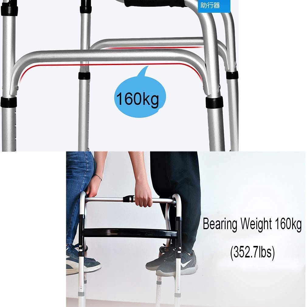 Andador Plegable con Ruedas y Asiento Acolchado - Ayuda de Movilidad Ajustable para Personas Mayores y usuarios bariátricos - Estructura Ligera y Apta para Ducha