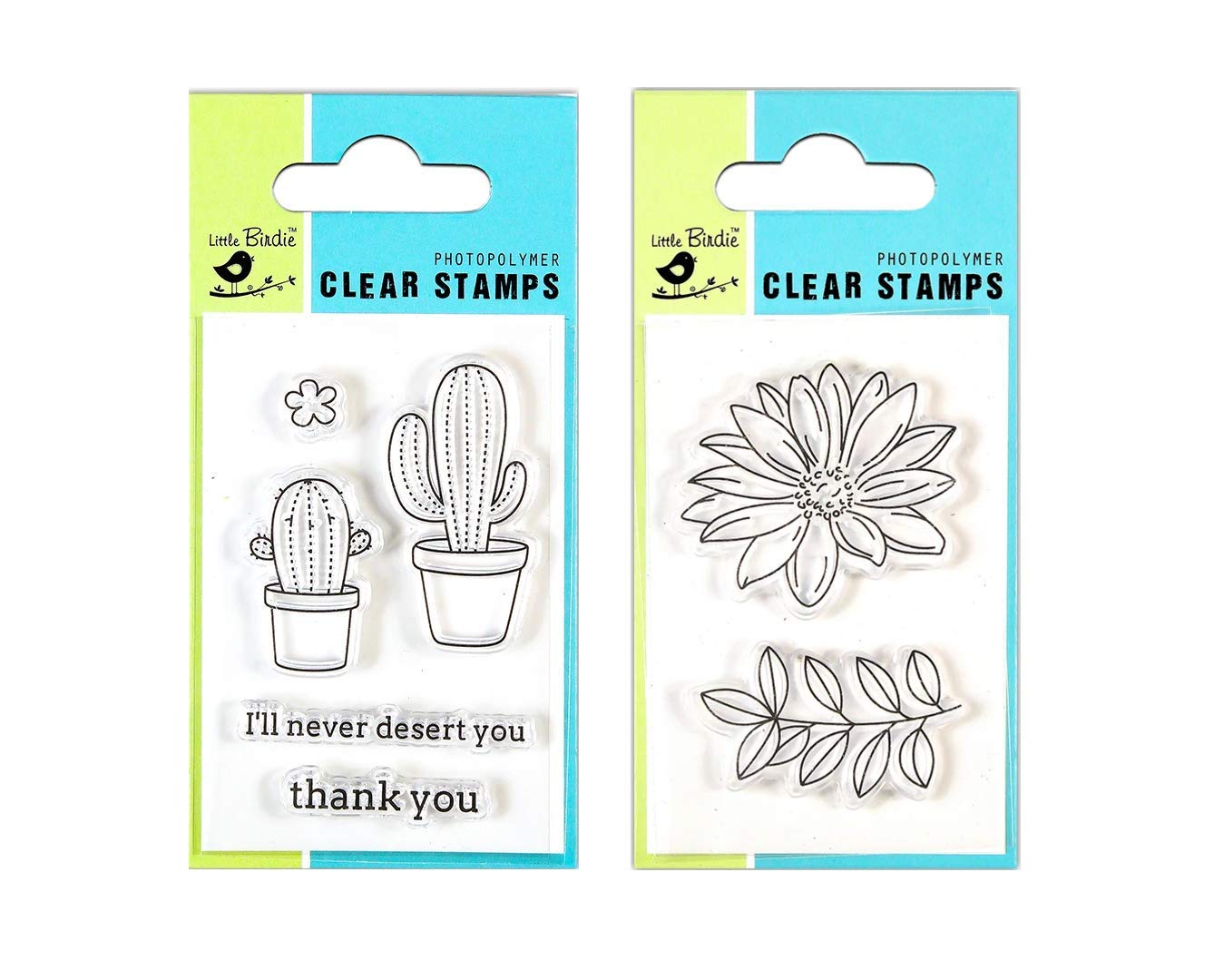 Itsy Bitsy - Clear Stamp | Botanic, 2" X 3", 2Pc | Cacti Talk, 2" X 3", 5Pc | Pack of 2