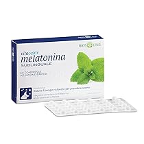 BIOS LINE VitaCalm Melatonina Sublinguale, Integratore alimentare per prendere sonno più velocemente, Integratore per dormire con Melatonina ed olio essenziale di Melissa (60 Compresse)