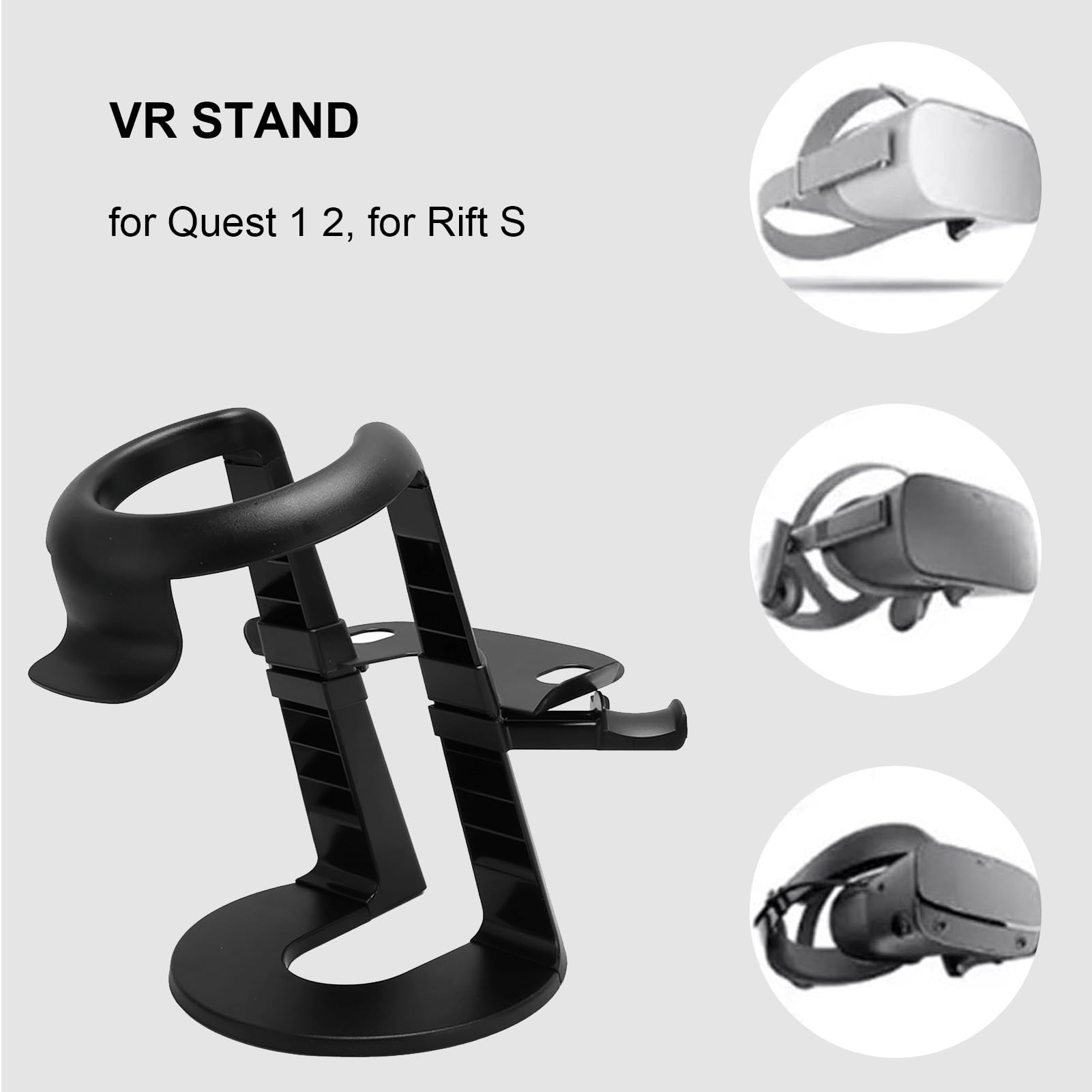 Supporto VR Universale per 1 2 Rift S, Base Rotonda Stabile, Supporto per Display per Visore VR di Facile Installazione, Mantieni la Tua Configurazione VR Ordinata e (BLACK)