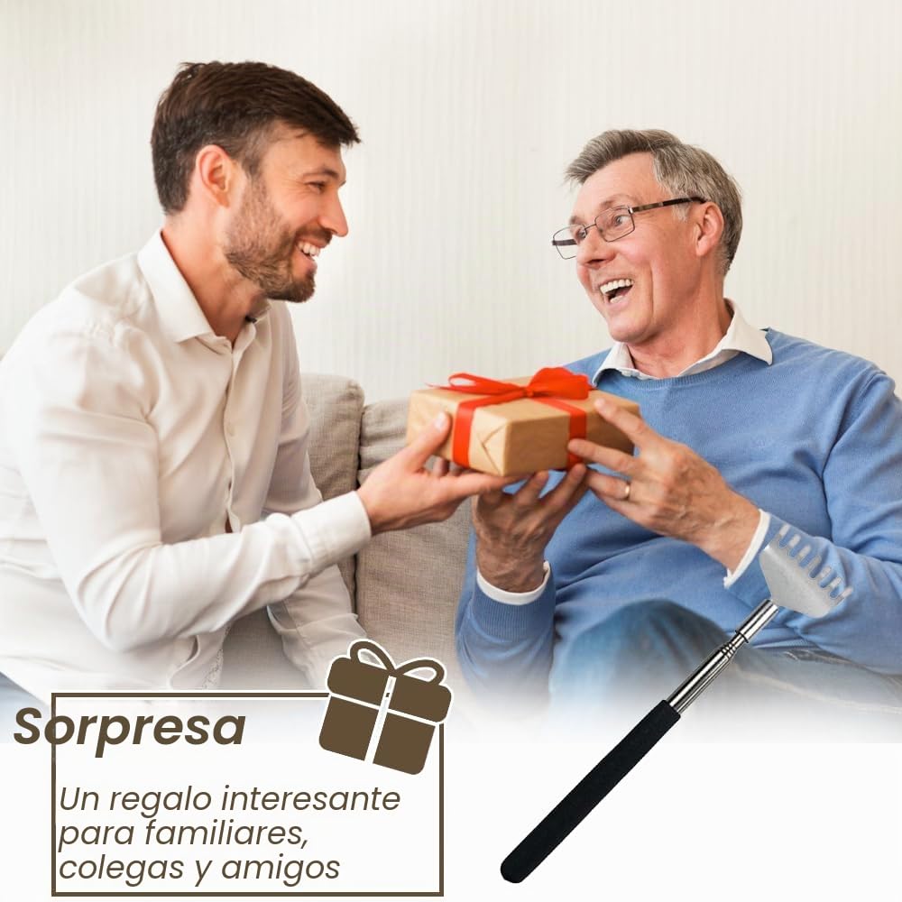 Rascador de Espalda, Rascador Telescópico de 20 a 68 cm, Herramienta Masajeadora de Acero Inoxidable para Casa, Viaje y Oficina
