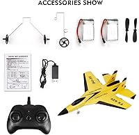 Vista 9 de GoolRC Avión FX620 RC, avión de control remoto de 2.4 GHz, avión RC de 2 canales, modelo de avión EPP planeador RC SU-35 con giroscopio de 3 ejes