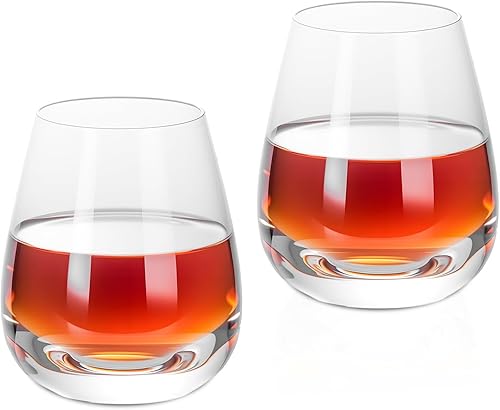 Miniatura 9 de KAMMAK Juego de 2 vasos de whisky, 7.05 onzas, vasos Old Fashioned para whisky escocés, cócteles, ron, vodka en bar y regalos de fiesta para