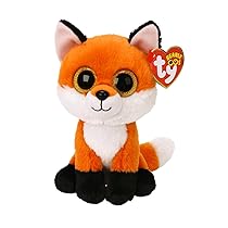 TY – Peluche – Beanie Boos – Volpe – Meadow – Arancione – Occhi dorati grandi e glitter – Il pupazzo con gli occhi grandi scintillanti – 15 Cm – 36379