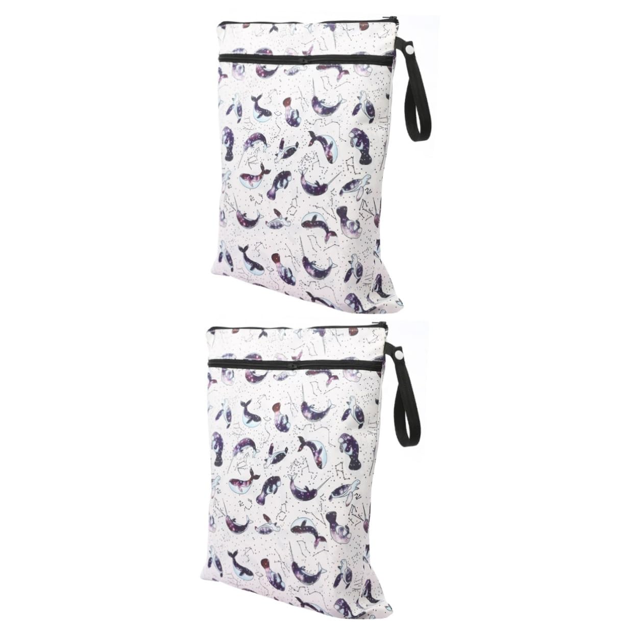2piezas Bolsa De para Bebés Bolsa De Almacenamiento Reutilizable Diseño Impreso Contenedor para Secos y Húmedos para Uso Interiores y Exteriores
