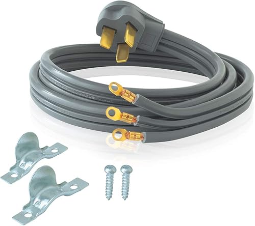 Miniatura 6 de Eastman Cable de rango eléctrico de 5 pies, cable de 3 clavijas de 50 amperios, 61242