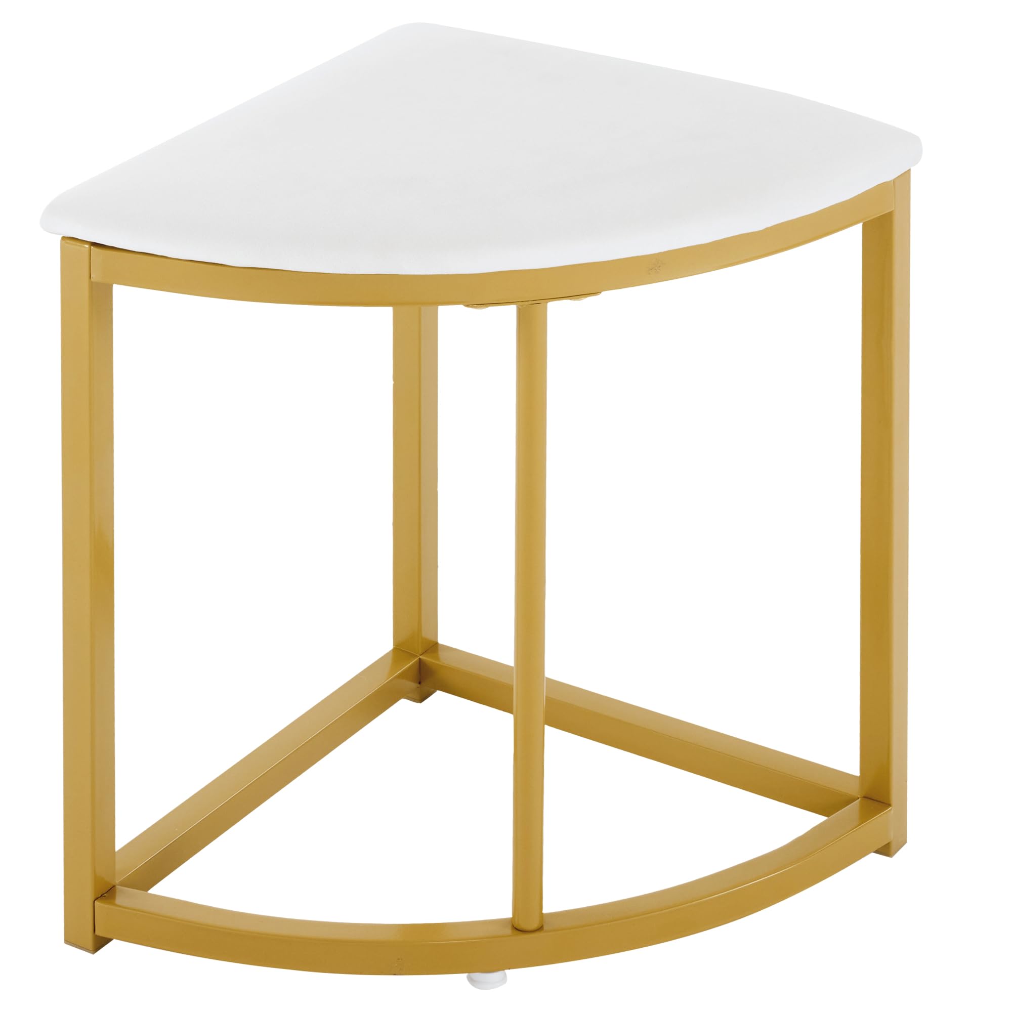 Lexiou Set tavolo da pranzo con quattro sedie, set da pranzo con piano in MDF e telaio in ferro dorato, sedia in velluto, moderni tavoli e sedie di lusso (bianco)