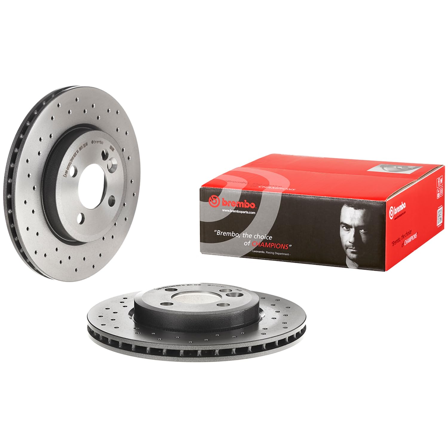 Brembo 09.A761.1X Xtra UV Coated vented drilled Front Brake Rotor MINI OE# 34116858651