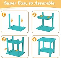 Vista 6 de Mesa auxiliar de patio Adirondack, mesa auxiliar de patio resistente a la intemperie de 2 niveles, mesa auxiliar sólida de 16.5" para patio