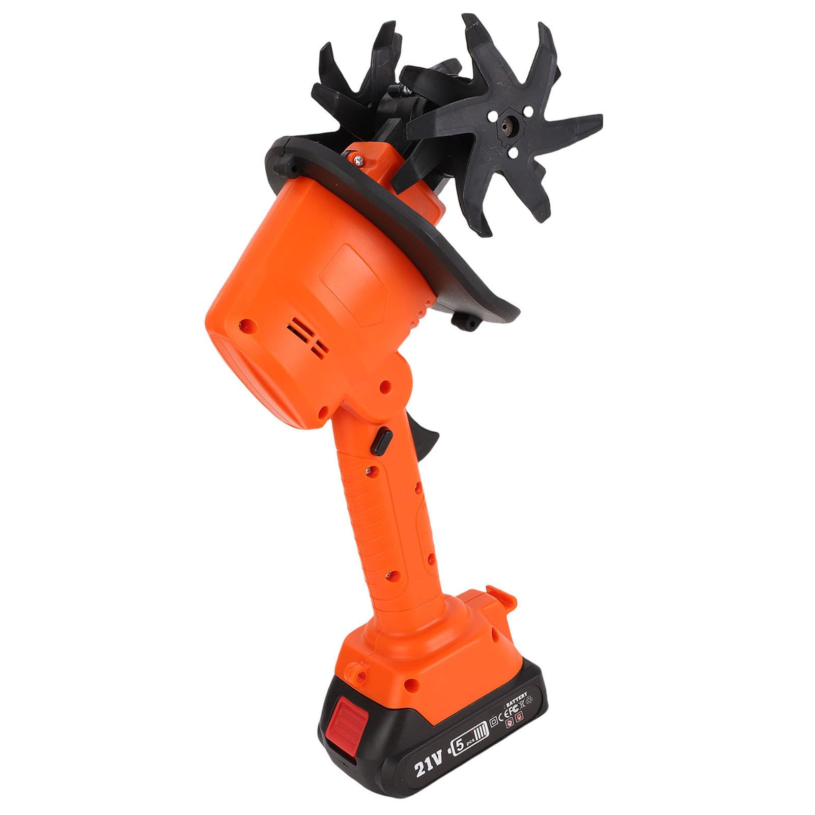 LiebeWH Motozappa Elettrica Portatile per Coltivatore da Giardino Senza Fili con 4 Lame in Acciaio Al Manganese Batteria da 1,5 Ah per Serra da Giardino All'aperto (Spina europea)