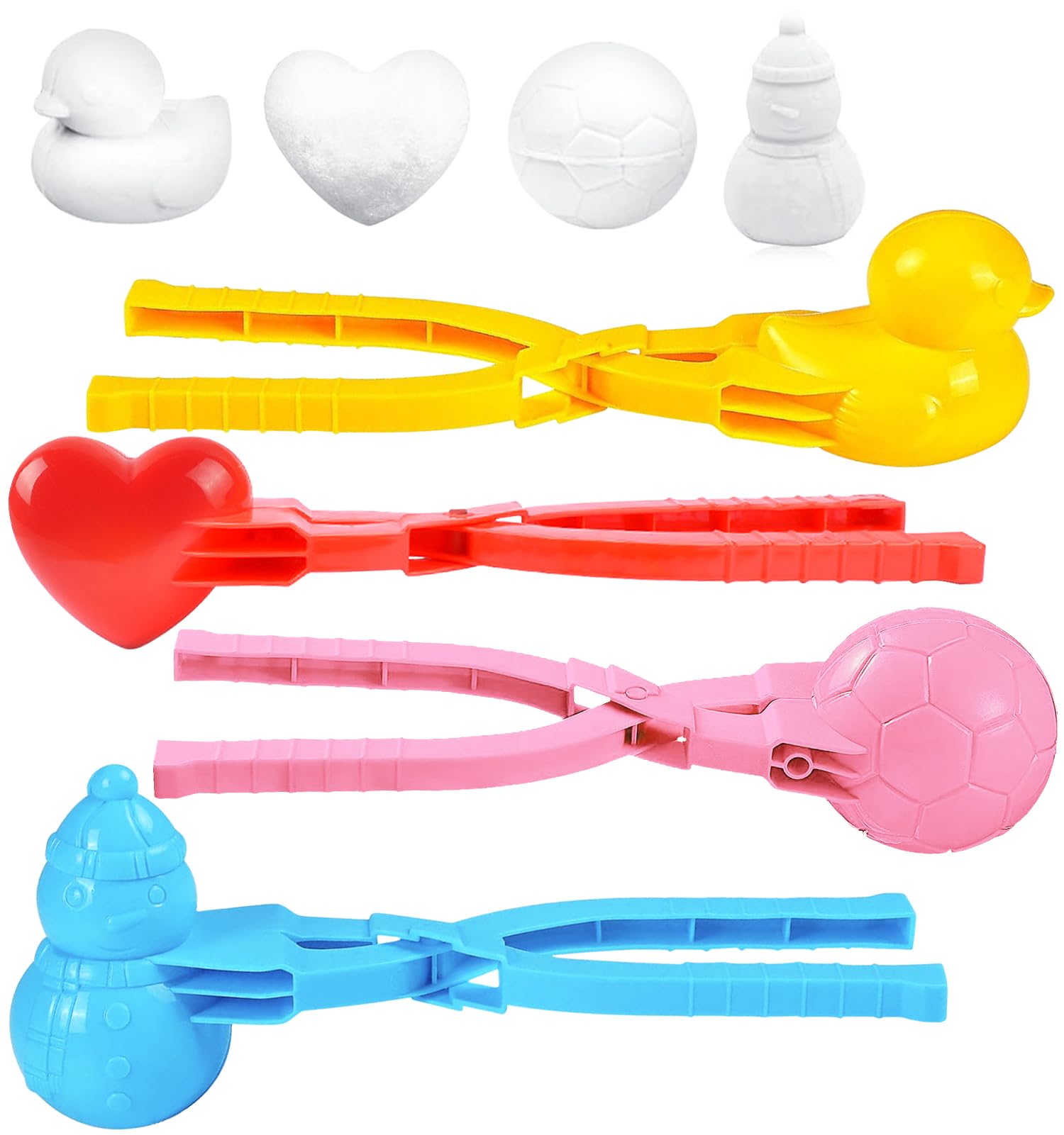 Snowball Maker Snowball Clip, 4 Pcs Set, Snow Ball Maker Clip, Snow Toy Kit for Winter Outdoor Fun, Perfect for Kids as Gifts