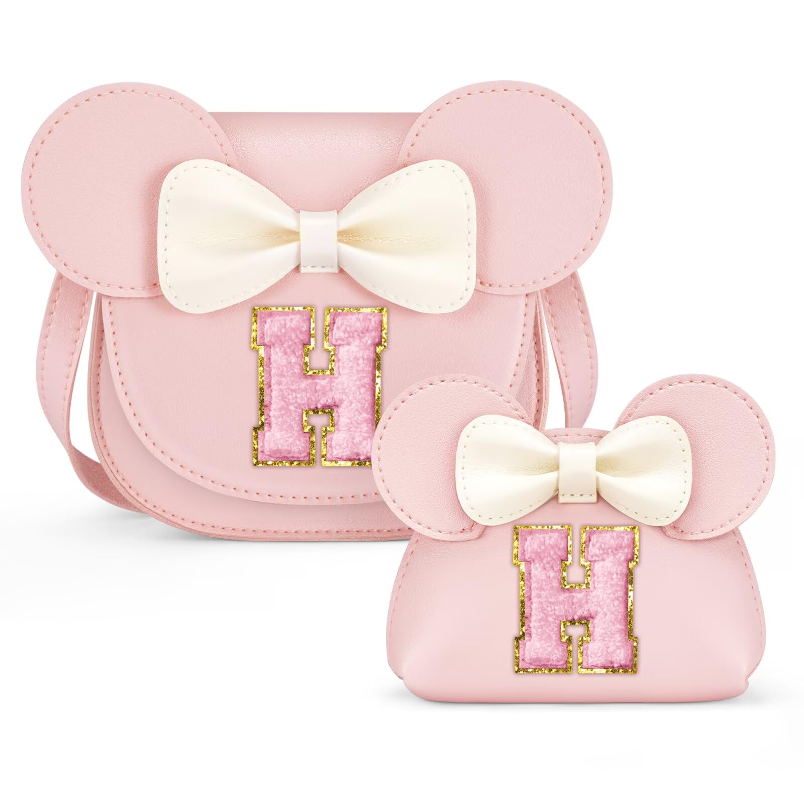 QLOVEA Toddler Purse Gifts for Girls, Little Girl Purse Kids Wallet Crossbody Bag, Birthday Gifts for 3 4 5 6 7 8 Year Old Girl (H, Pink)