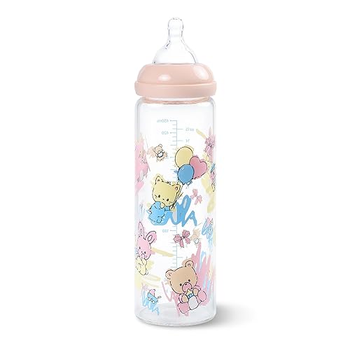 LittleForBig Adult Baby Bottle Ultra Printed Specialty Oversized Glass Feeding Baby Cuties Pattern