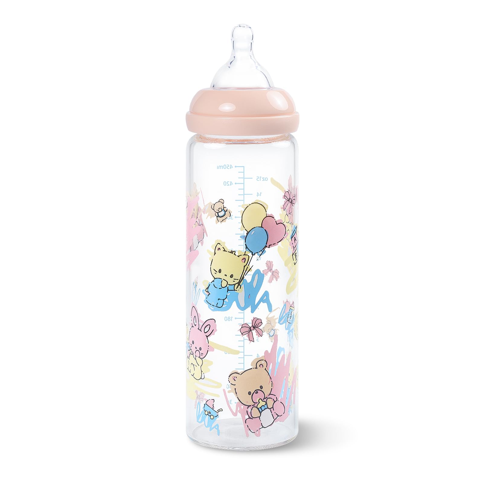 LittleForBig Biberon pour adulte ultra imprimé spécial surdimensionné en verre avec motif mignons