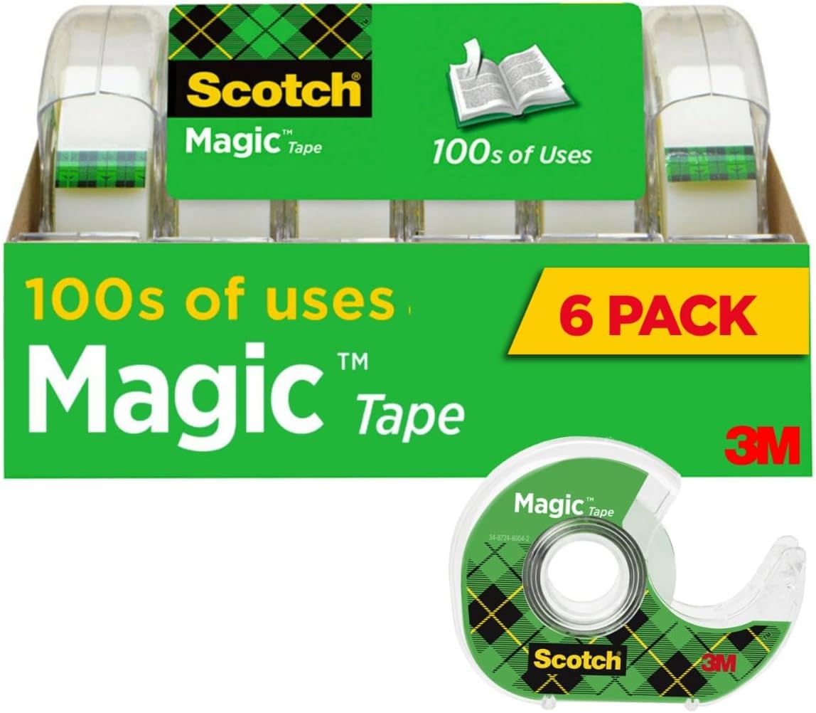 Clear Adhesive Solution: 6 Rolls of Dispensable Scotch Magic Tape