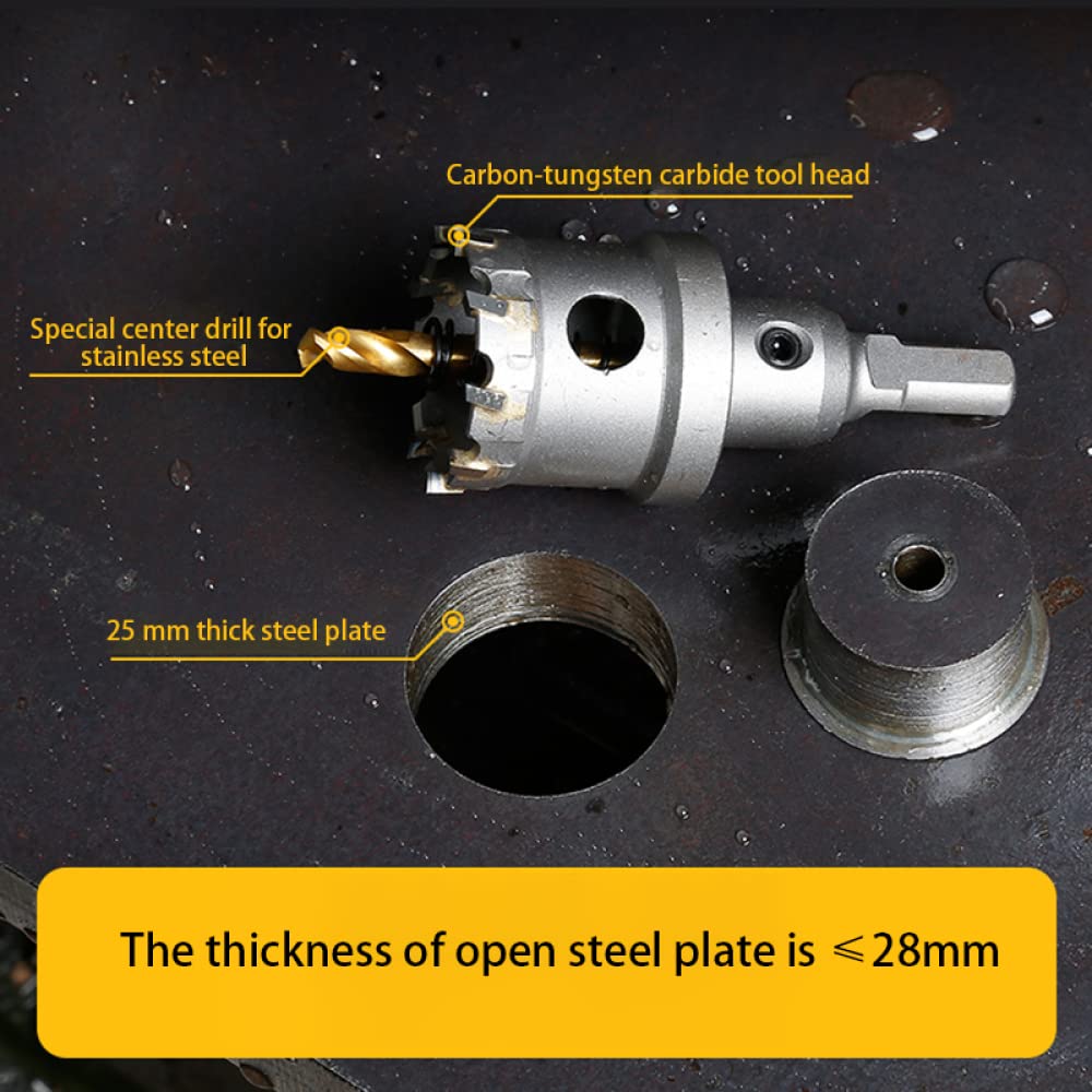Broca de sierra de agujero de 1 pieza, broca de aleación de carburo de cobalto, acero inoxidable, acero inoxidable, madera, hierro, broca con núcleo de metal, broca de metal, 26mm