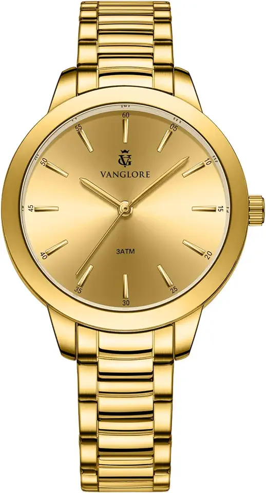 Relógio Feminino De Pulso Aço Inoxidável 36mm Vanglore Essence 3382b
